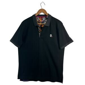 Robert Graham THE PLAYER POLO Shirt Mens Classic Fit Large Embroidered Skull